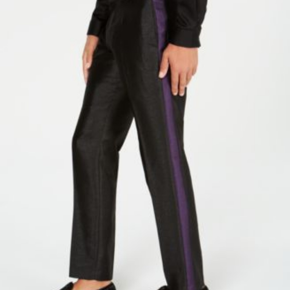 Mens Milan Black Sparkling Slim Fit Pants